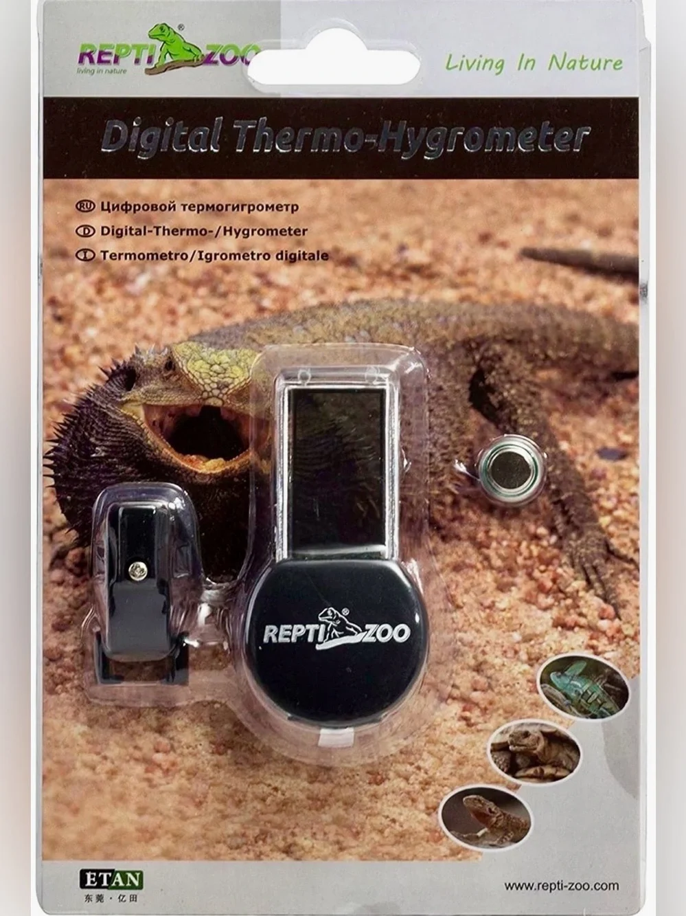 REPTI ZOO Reptile Terrarium Thermometer Hygrometer Digital Di